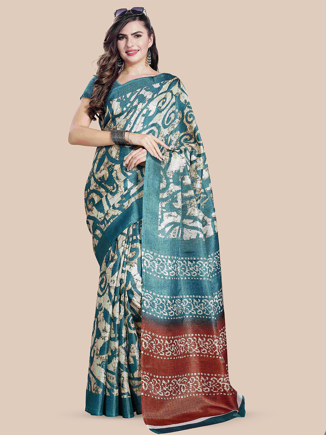 

Rani Saahiba Ethnic Motifs Saree, Beige