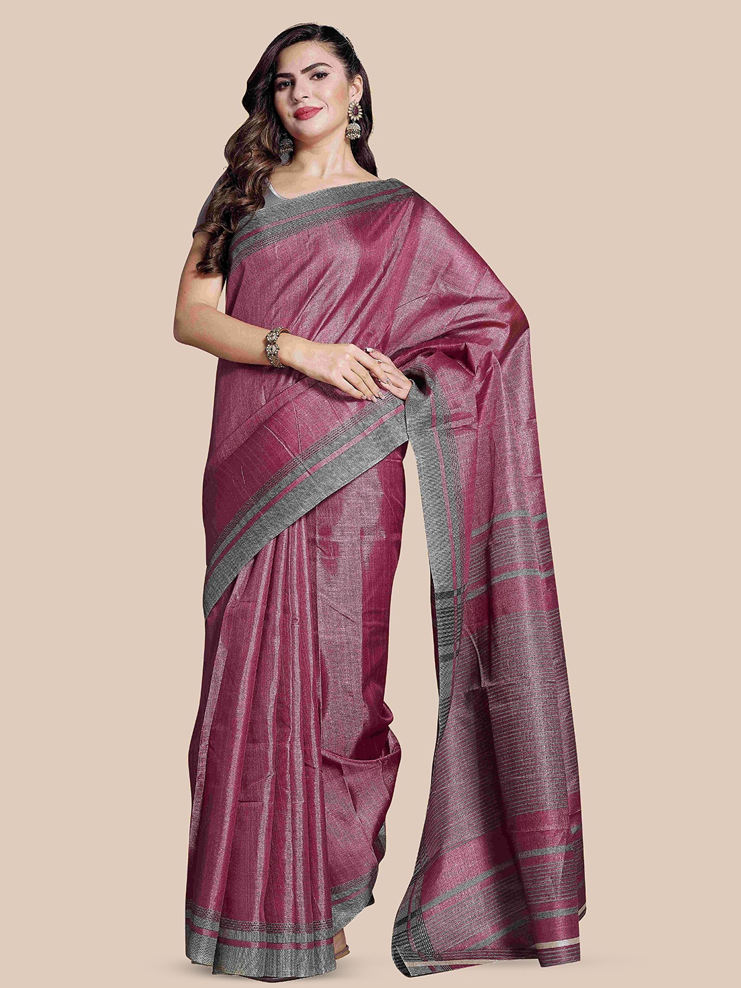 

Rani Saahiba Woven Design Saree With Blouse Piece, Purple