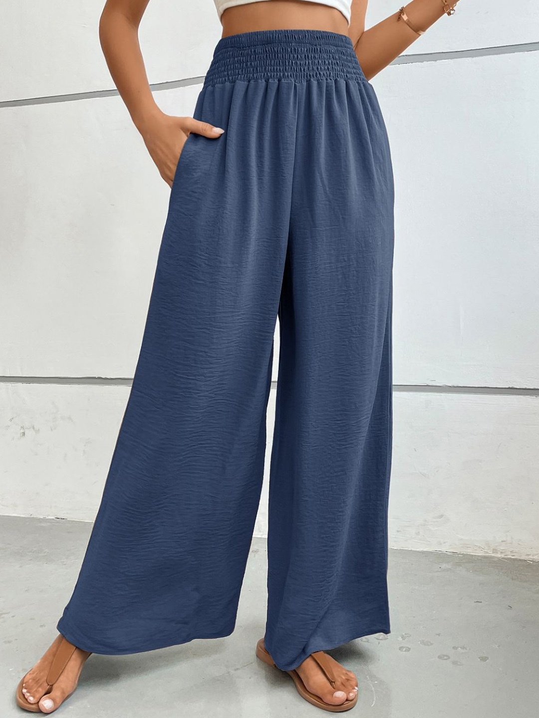 

Stylecast X KPOP Women Tailored Regular Fit Trousers, Blue