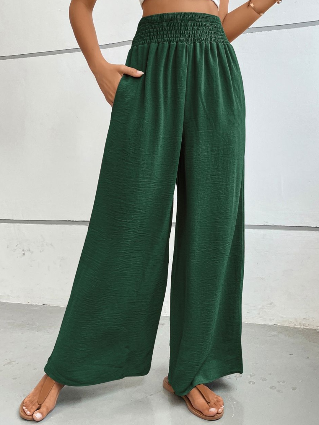 

Stylecast X KPOP Women Mid-Rise Tailored Trousers, Green