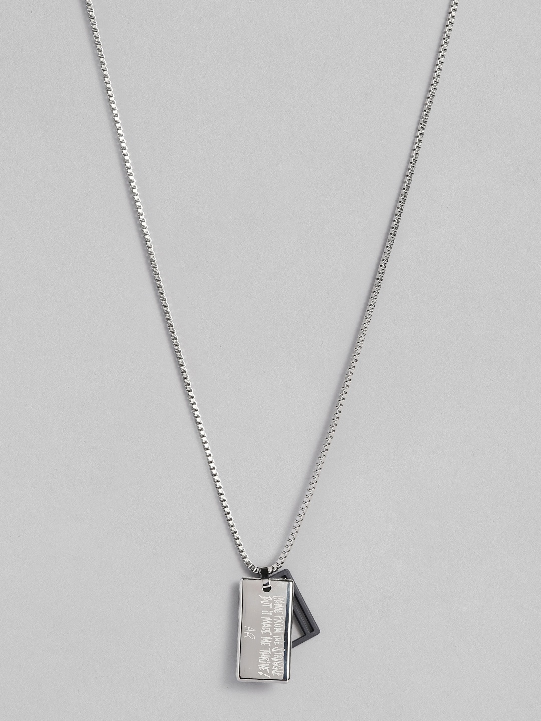 

Tommy Hilfiger Men Stainless Steel Pendants with Chains, Silver