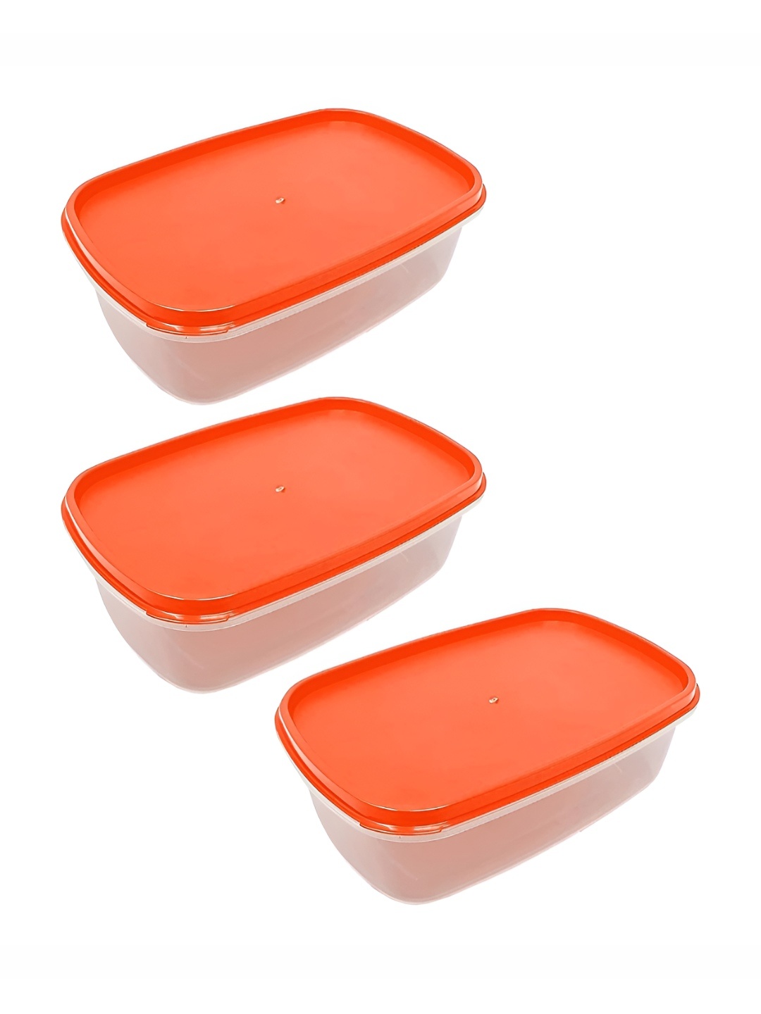 

P-Plus International 3-Pcs Orange-Colored & Transparent Plastic Airtight Containers Each