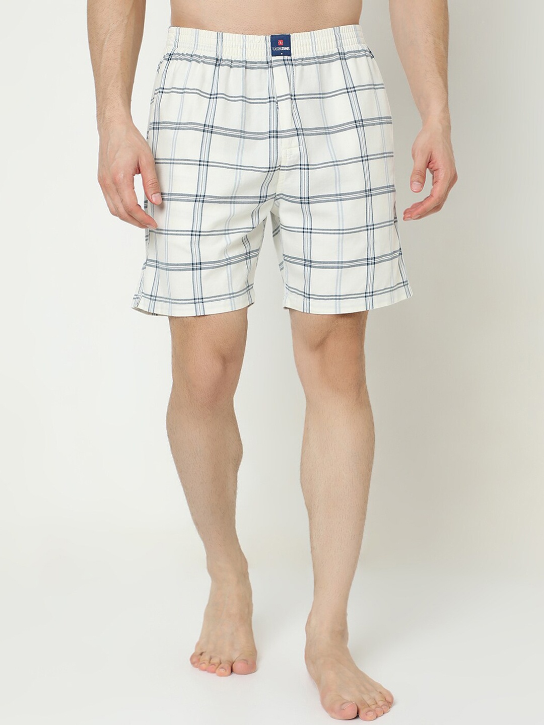 

UnderJeans by Spykar Cotton Men Checked Boxers UJNPBX0059059, Off white