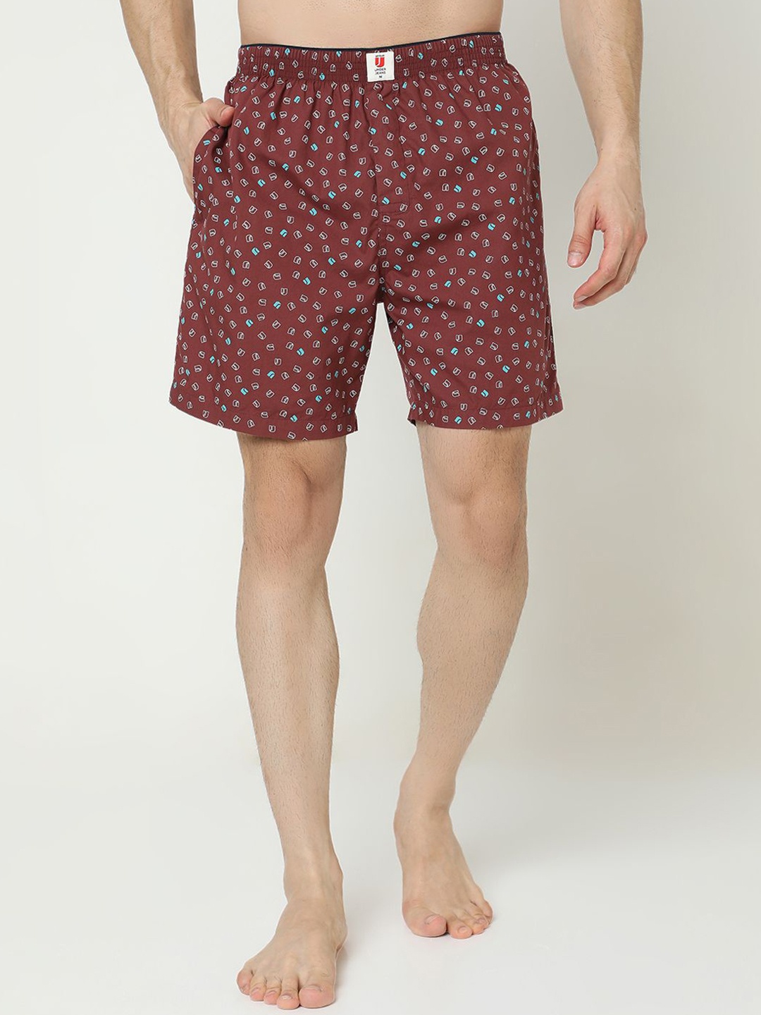 

UnderJeans by Spykar Cotton Printed Boxers UJNPBX0069066, Brown