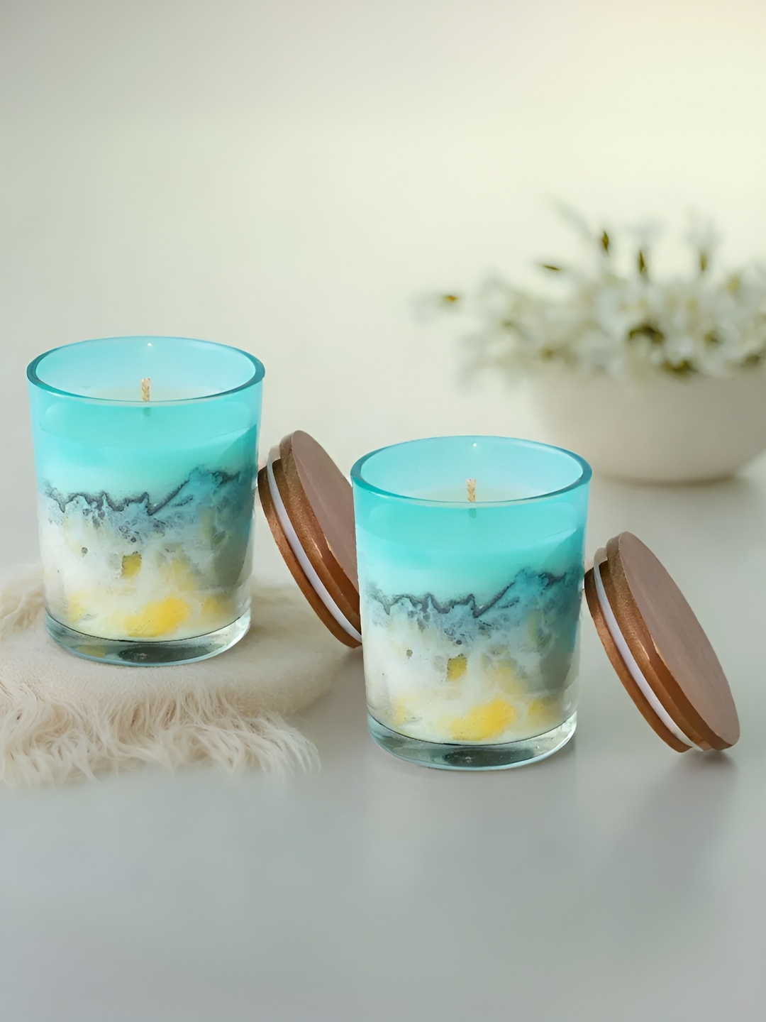 

The Better Home Blue & Grey 2 Pieces Scented Jar Candles