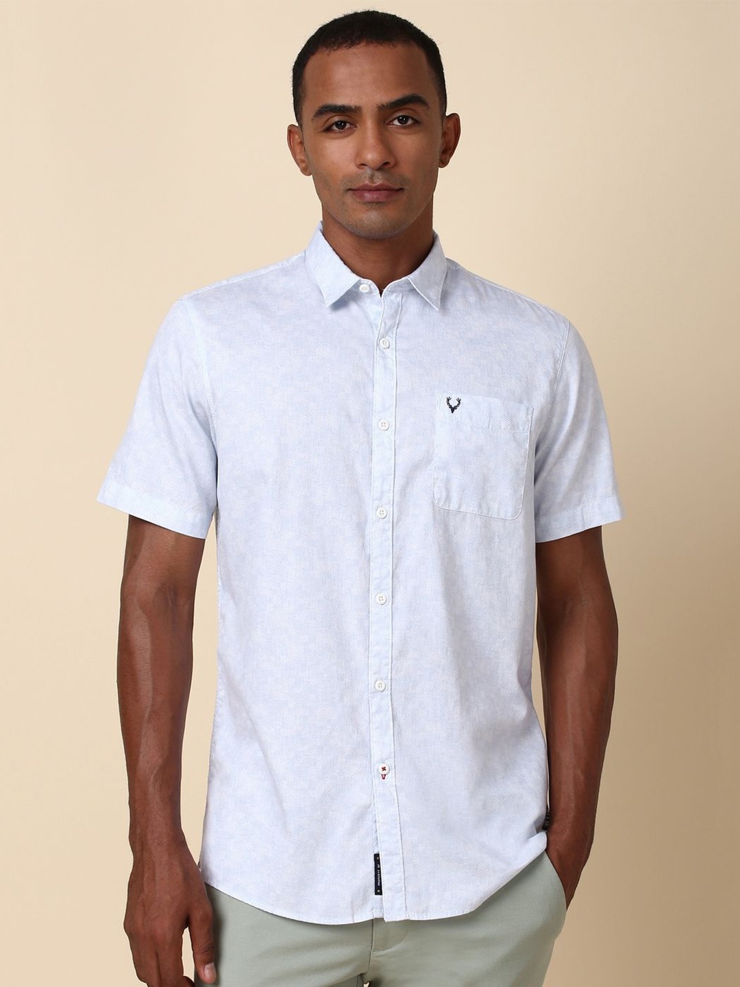 

Allen Solly Men Textured Casual Shirt, Blue