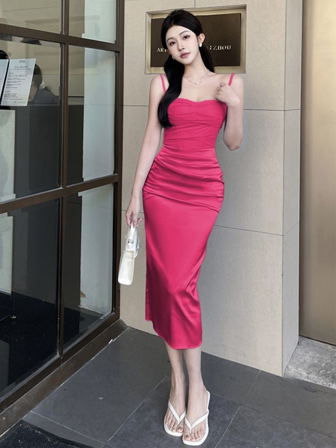 

Stylecast X KPOP Women Bodycon Midi Dress, Pink