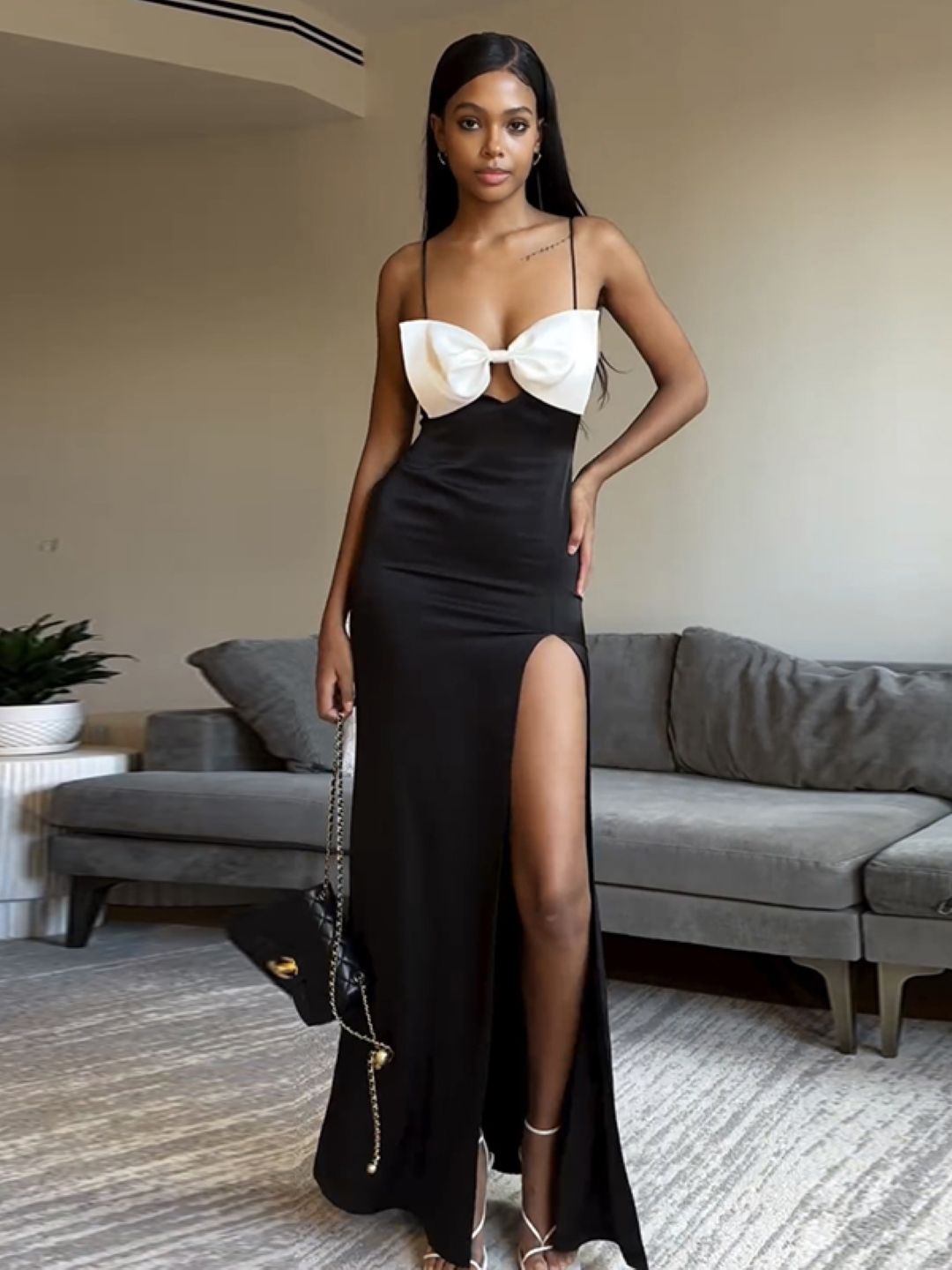 

Stylecast X KPOP Women Shoulder Straps Maxi Dress, Black