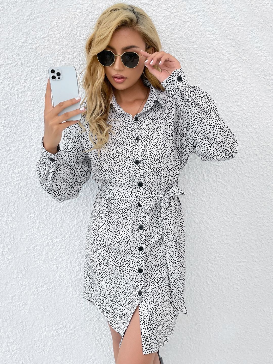 

Stylecast X KPOP Print Shirt Dress, White