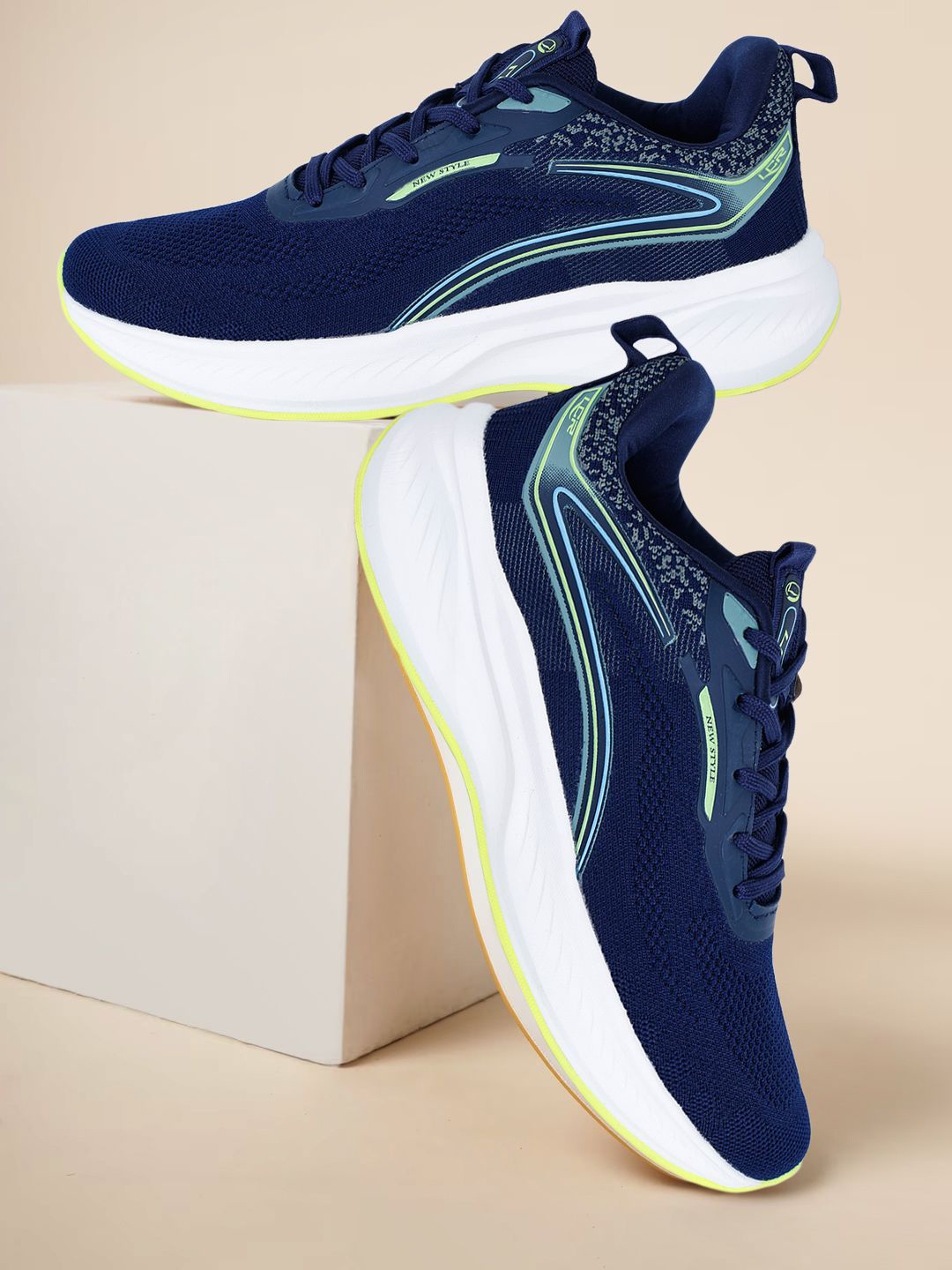 

Lancer Men Textile Walking Shoes, Navy blue