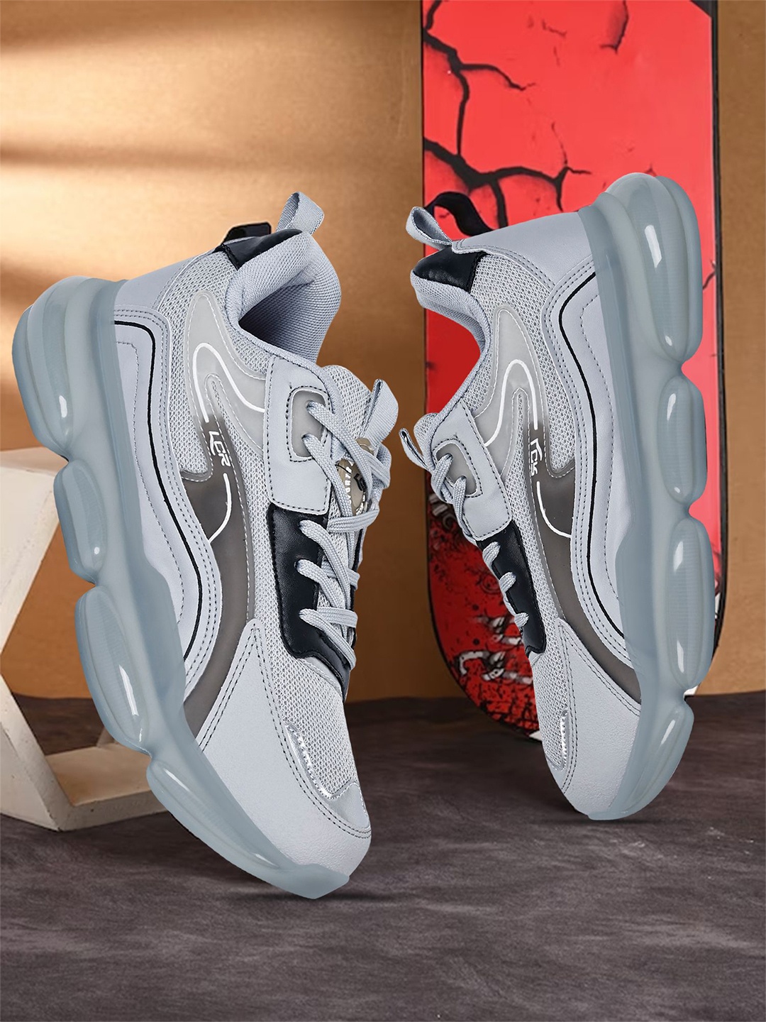 

Lancer Men Textile Walking Shoes, Grey