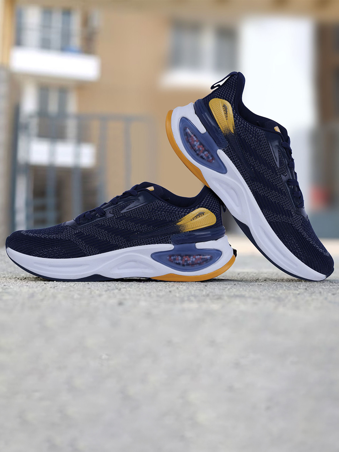 

Lancer Men Textile Walking Shoes, Navy blue