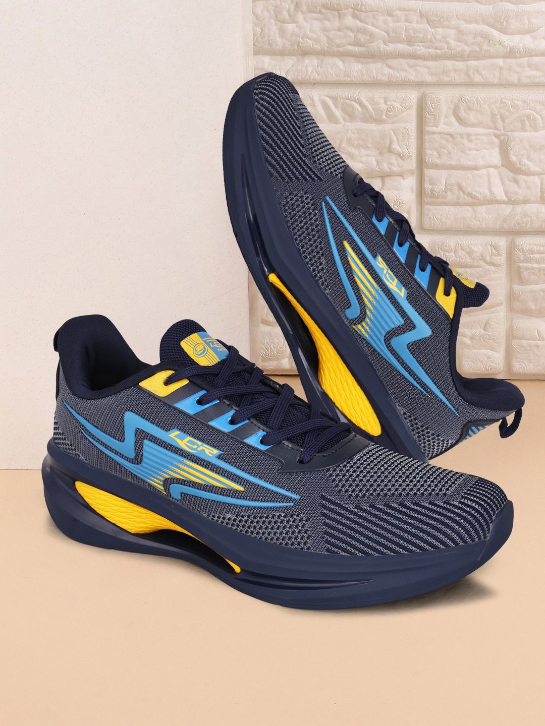 

Lancer Men Textile Marking Walking Shoes PLATINUM-47NBL-SBL-6-Navy Blue
