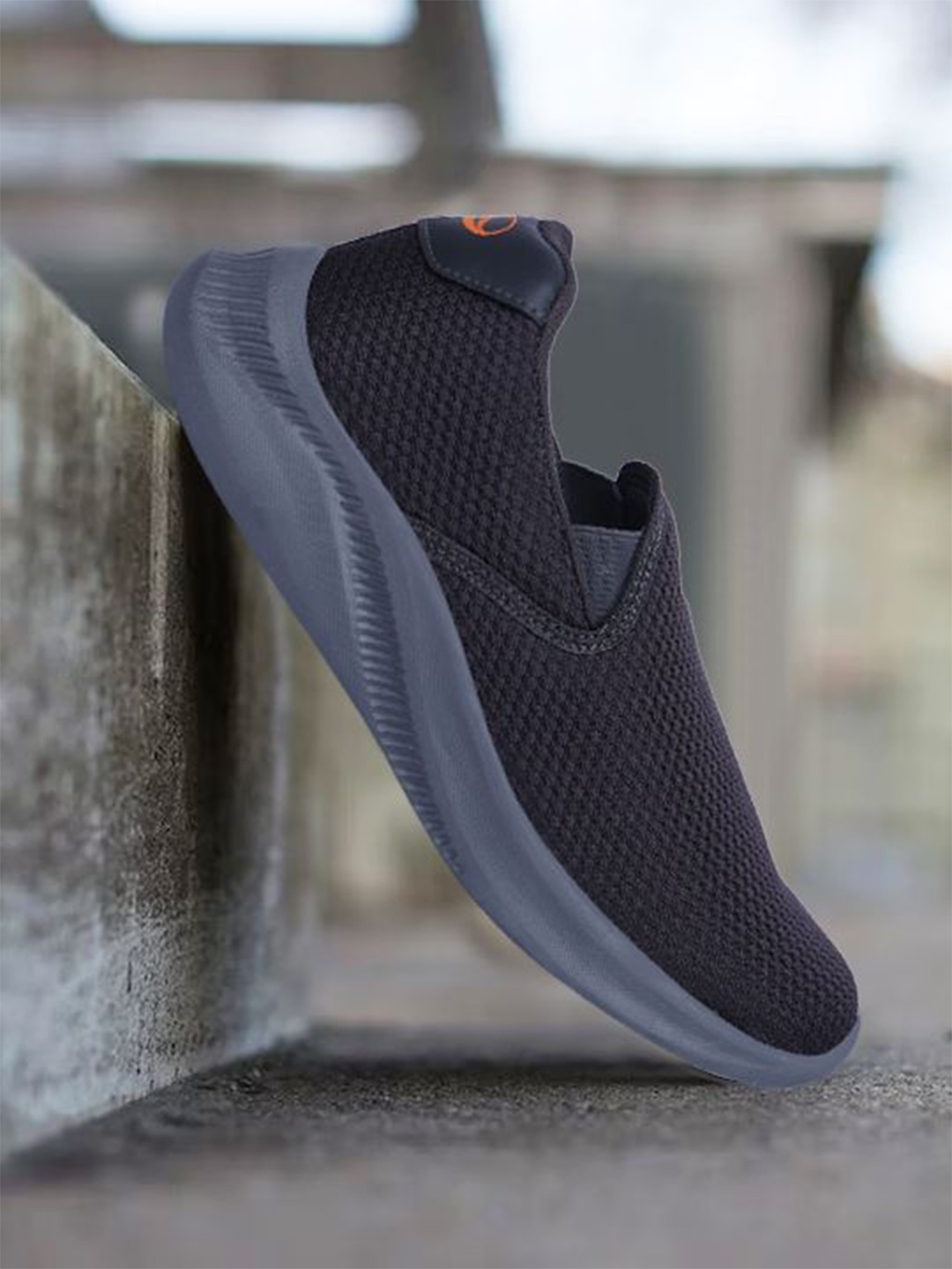 

Lancer Men Grey Textile WONDER-4DGR-ORG Regular Walking Marking Shoes