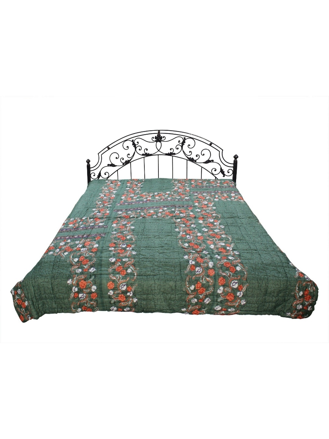 

Exotic India Green & Red Geometric 300 TC Queen Bedsheet with Pillow Covers