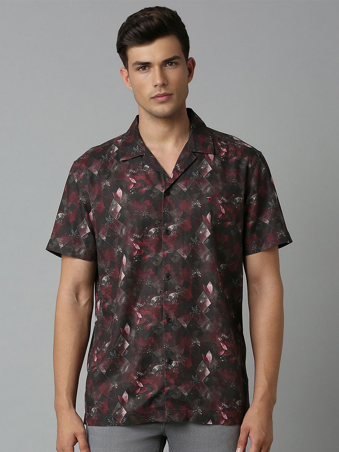 

Louis Philippe Jeans Men Abstract Printed Casual Shirt, Brown
