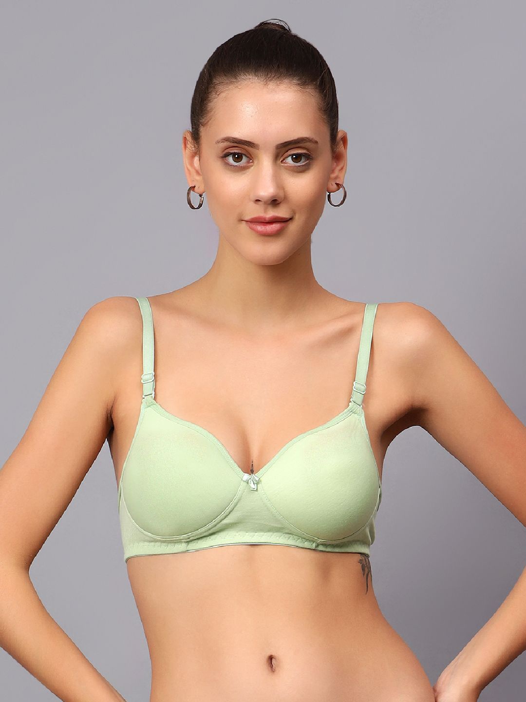 

JJAAGG T Medium Coverage Lightly Padded Everyday Bra With All Day Comfort, Olive