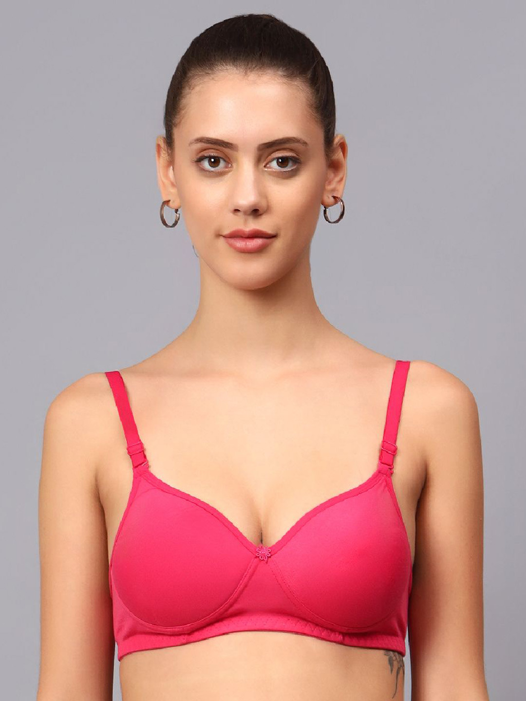 

JJAAGG T Medium Coverage Lightly Padded Everyday Bra With All Day Comfort, Rose