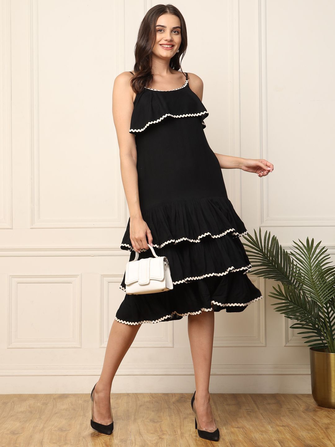 

DEEBACO A-Line Dress, Black