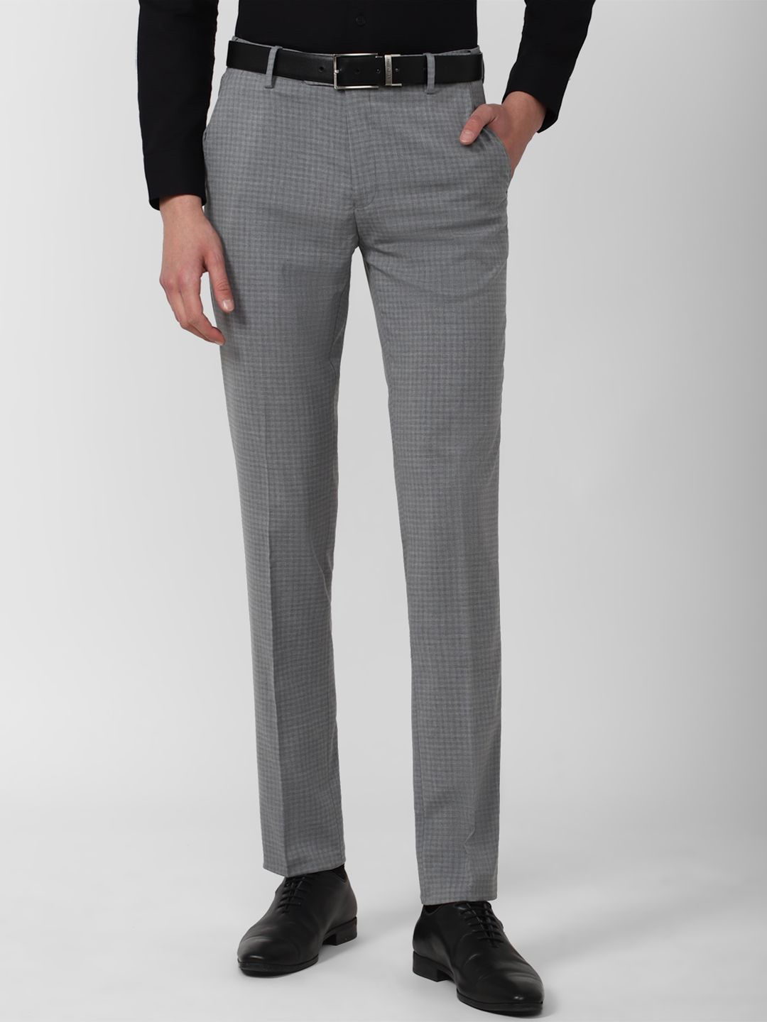 

Peter England Men Slim Fit Trousers, Grey