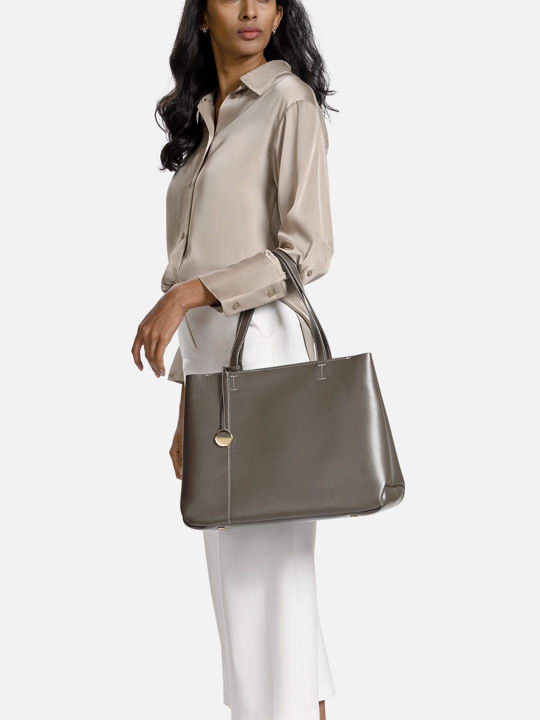 

IRTH Structured Shoulder Bag, Brown