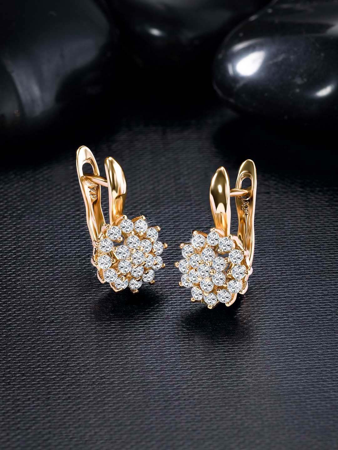 

Peora Gold Plated Cubic Zirconia Studded Trendy Studs Earrings