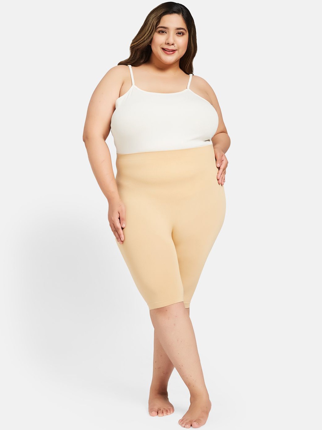 

Curves By ZeroKaata Plus Size Seamless High Waist Tummy & Thigh Shapewear, Nude