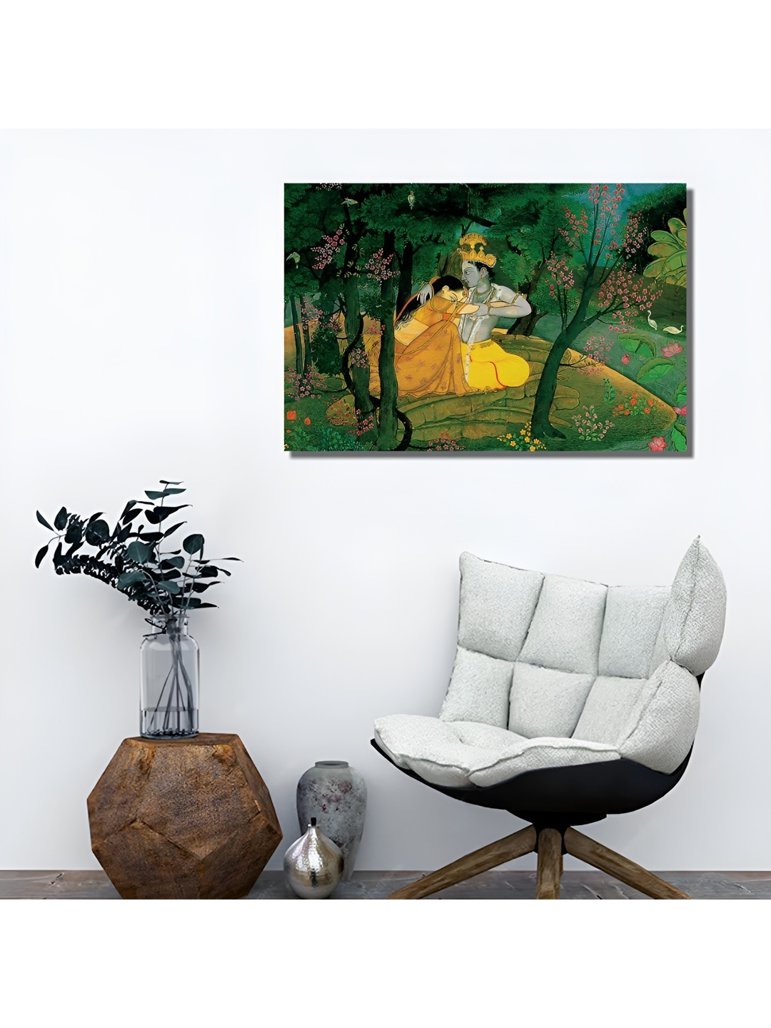 

Tamatina Green & Yellow Wrapped Framed Painting Wall Art