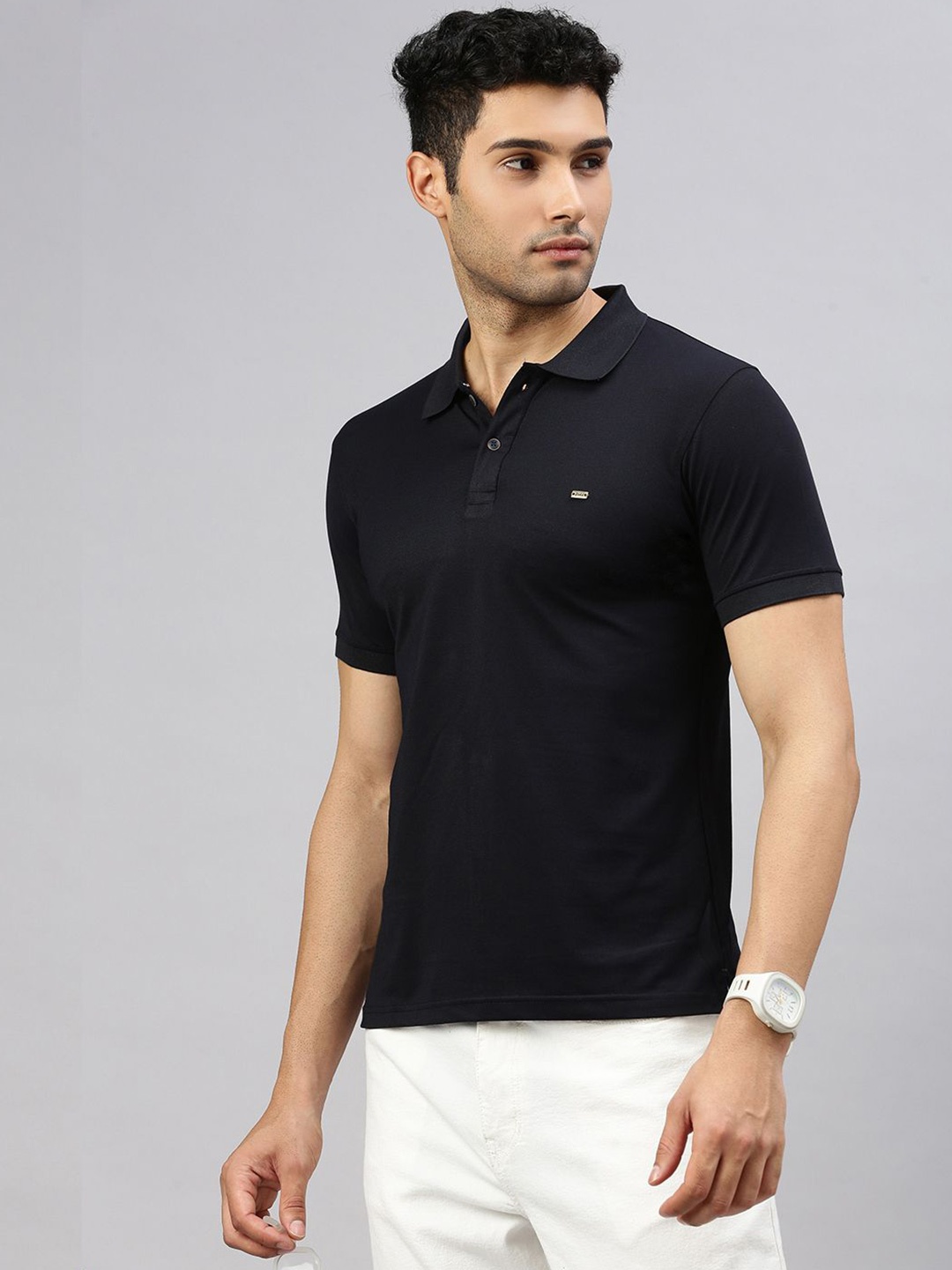 

ZEDD Men Polo Collar Solid T-shirt, Black