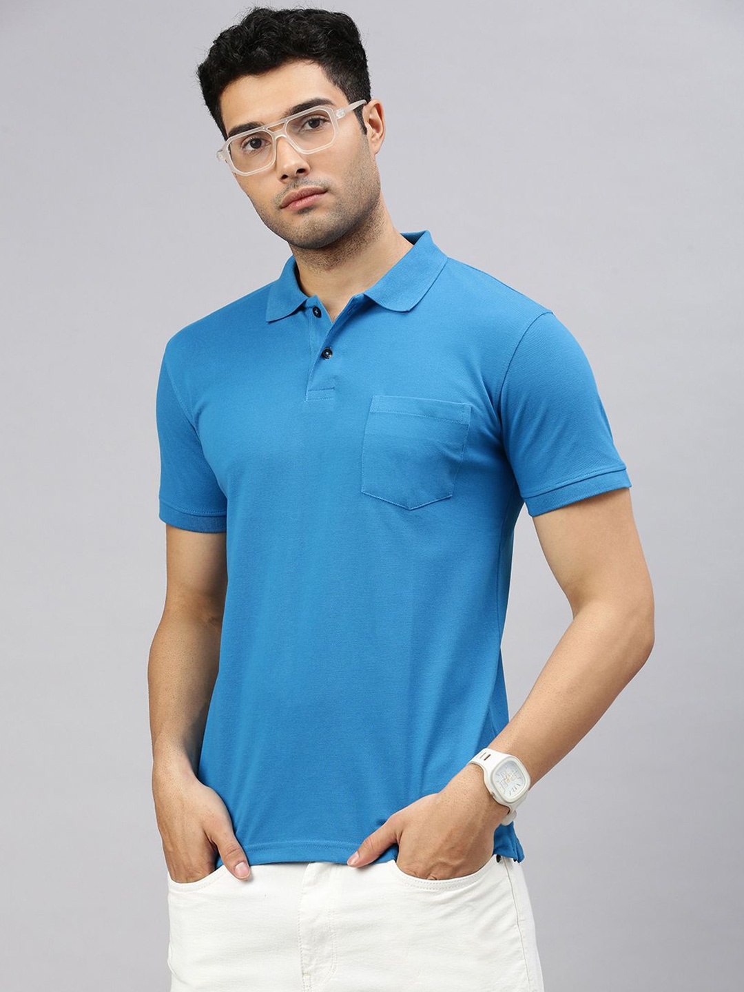 

ZEDD Men Polo Collar Solid T-shirt, Blue