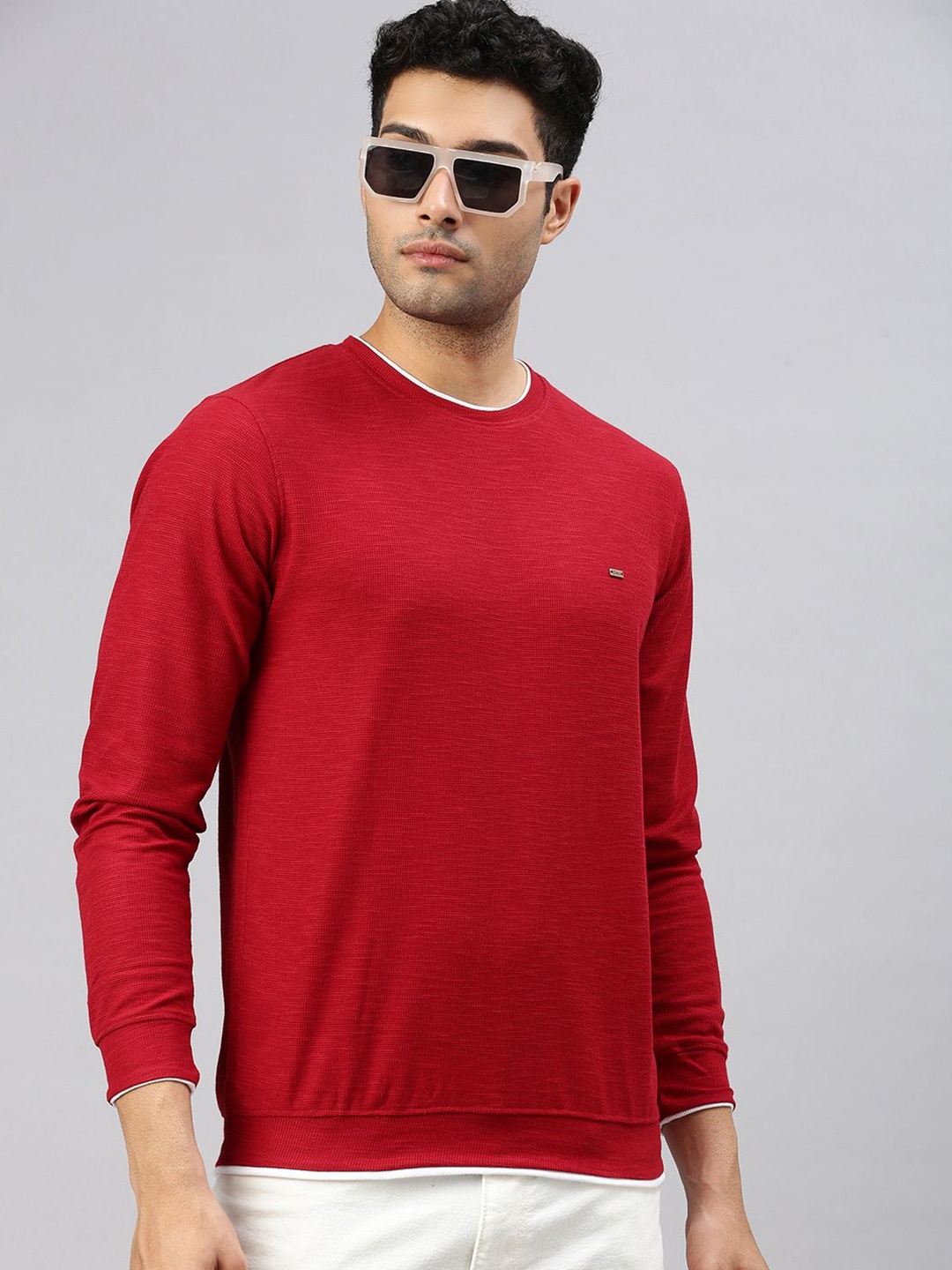 

ZEDD Men Round Neck Solid T-shirt, Red