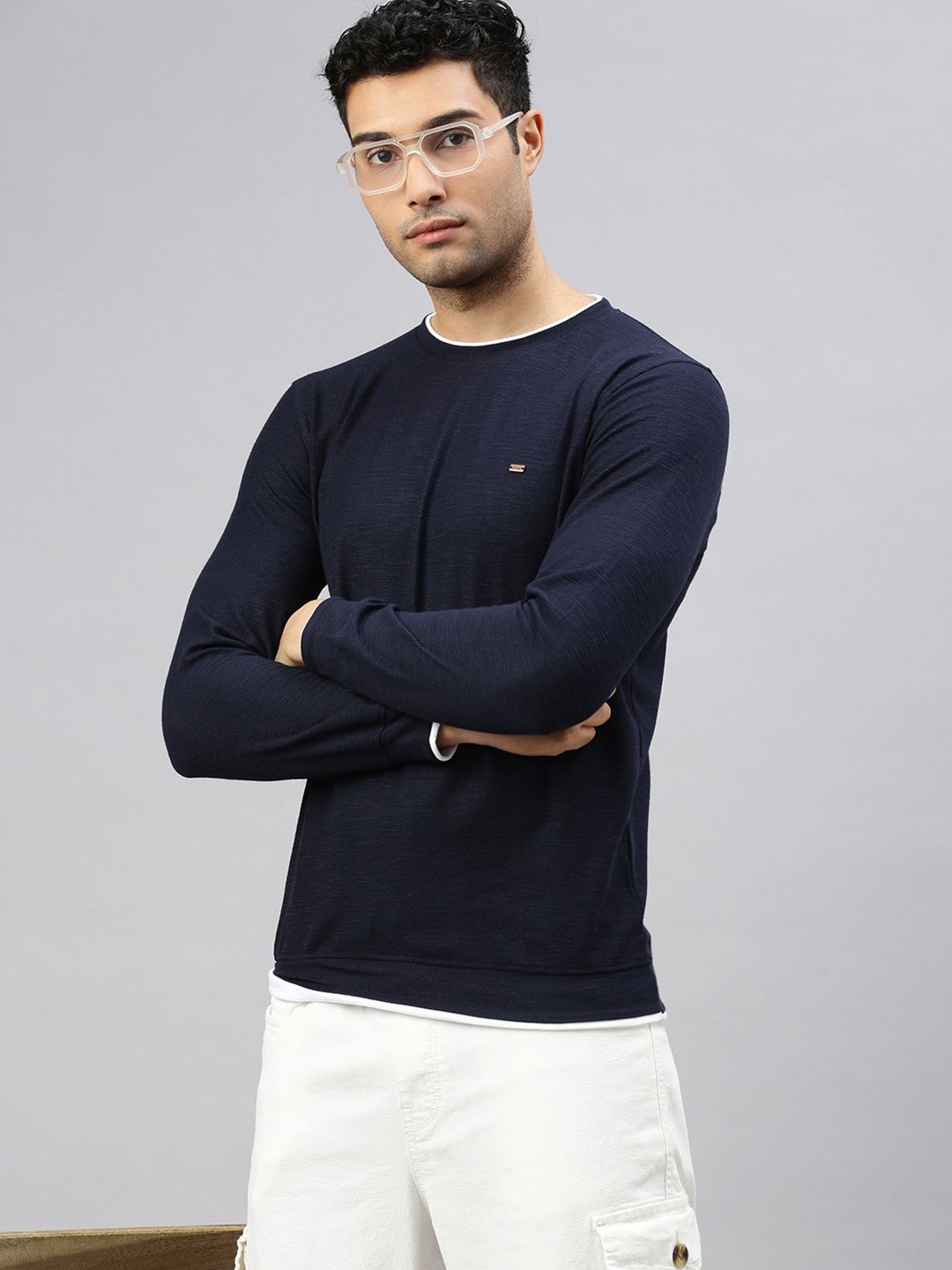 

ZEDD Men Round Neck Solid T-shirt, Blue