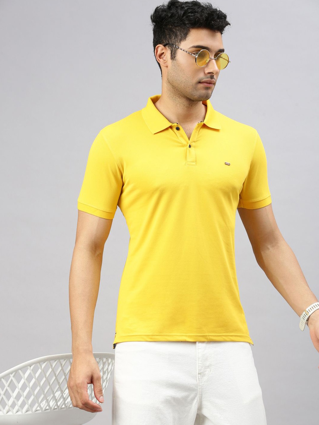 

ZEDD Men Polo Collar Solid T-shirt, Mustard