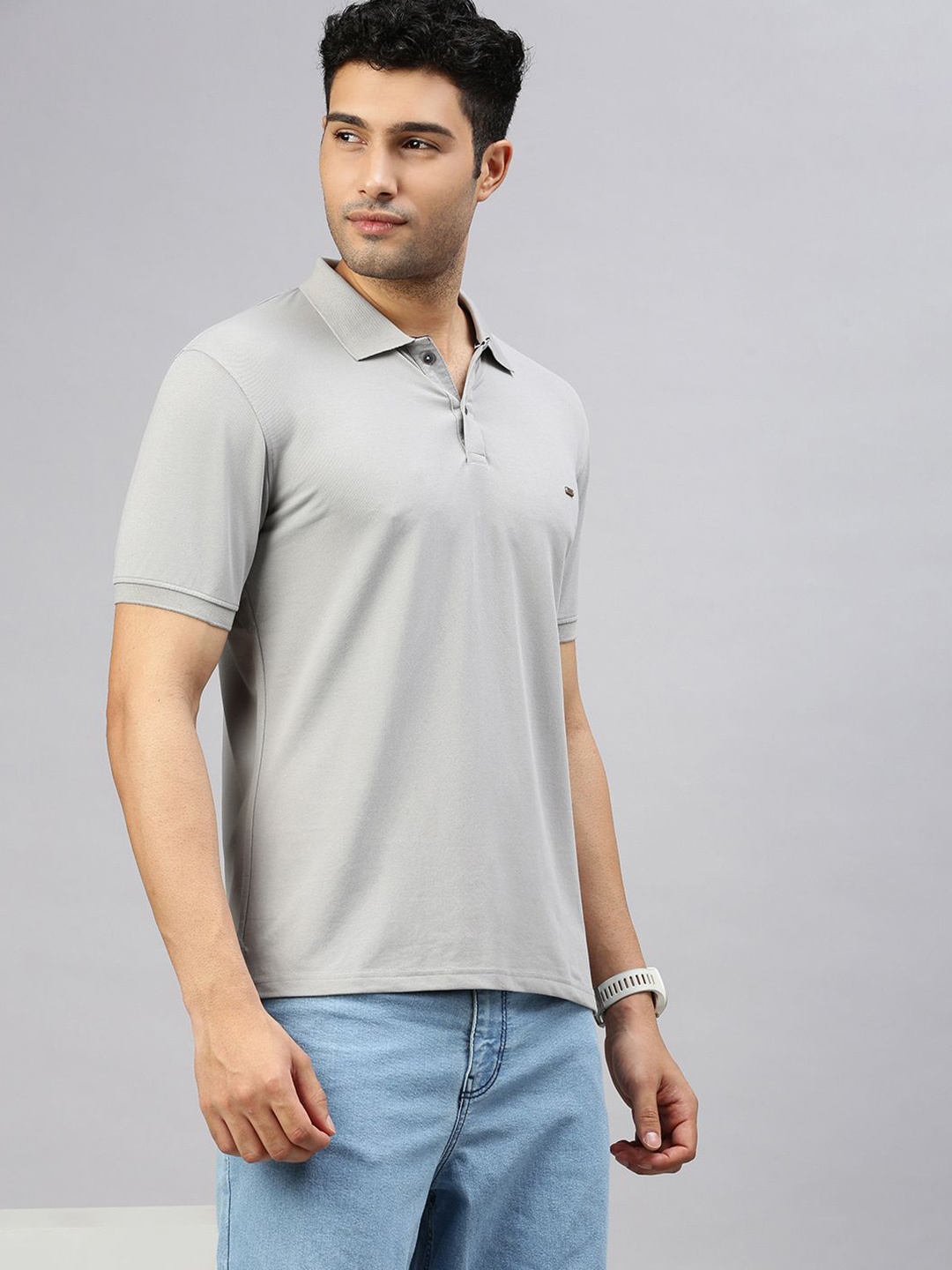 

ZEDD Men Polo Collar Solid T-shirt, Grey