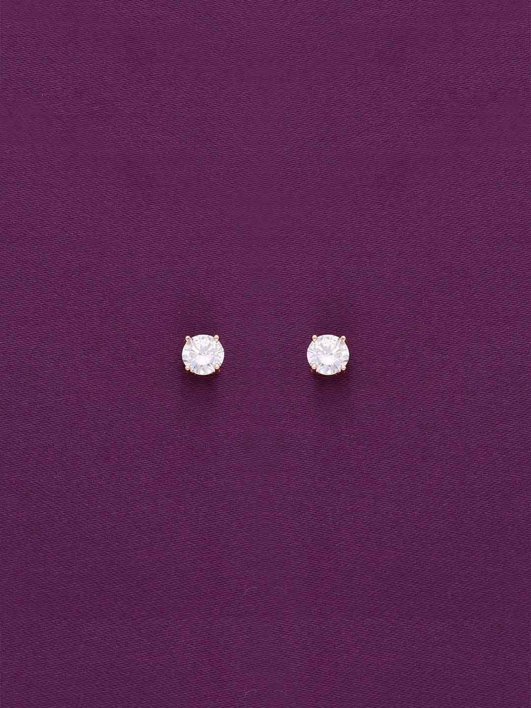 

KAI JEWEL 92.5 Sterling Silver Rose Gold-Plated Cubic Zirconia Circular Stud Earrings