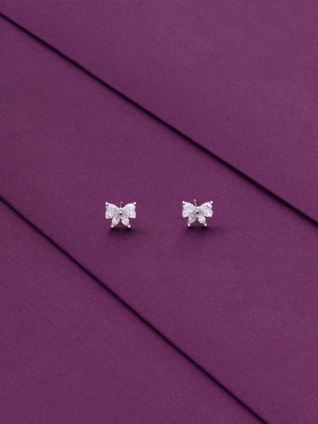 

KAI JEWEL Cubic Zirconia Rhodium Plated 92.5 Sterling Silver Stud Earrings