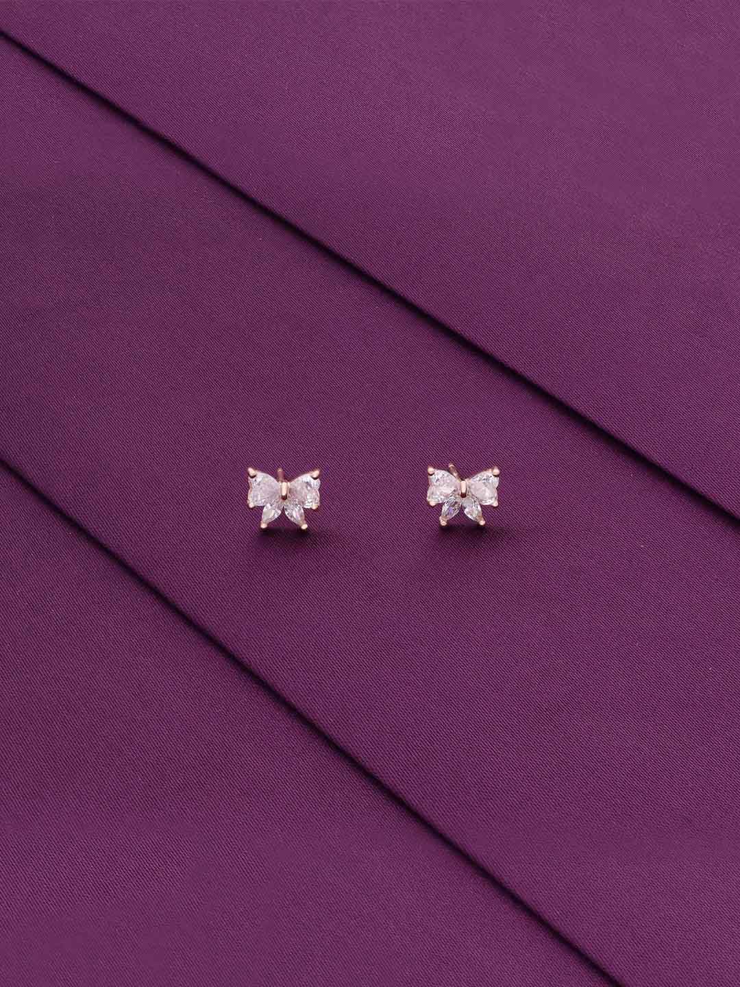 

KAI JEWEL Cubic Zirconia Rose Gold Plated 92.5 Sterling Silver Studs Earrings