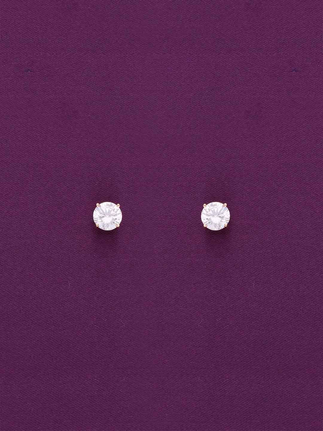 

KAI JEWEL Rose Gold-Plated 925 Sterling Silver CZ Stone Studded Circular Studs Earrings