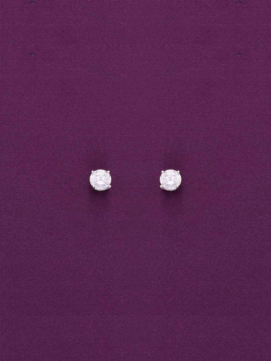 

KAI JEWEL Cubic Zirconia Rhodium Plated 92.5 Sterling Silver Circular Studs Earrings