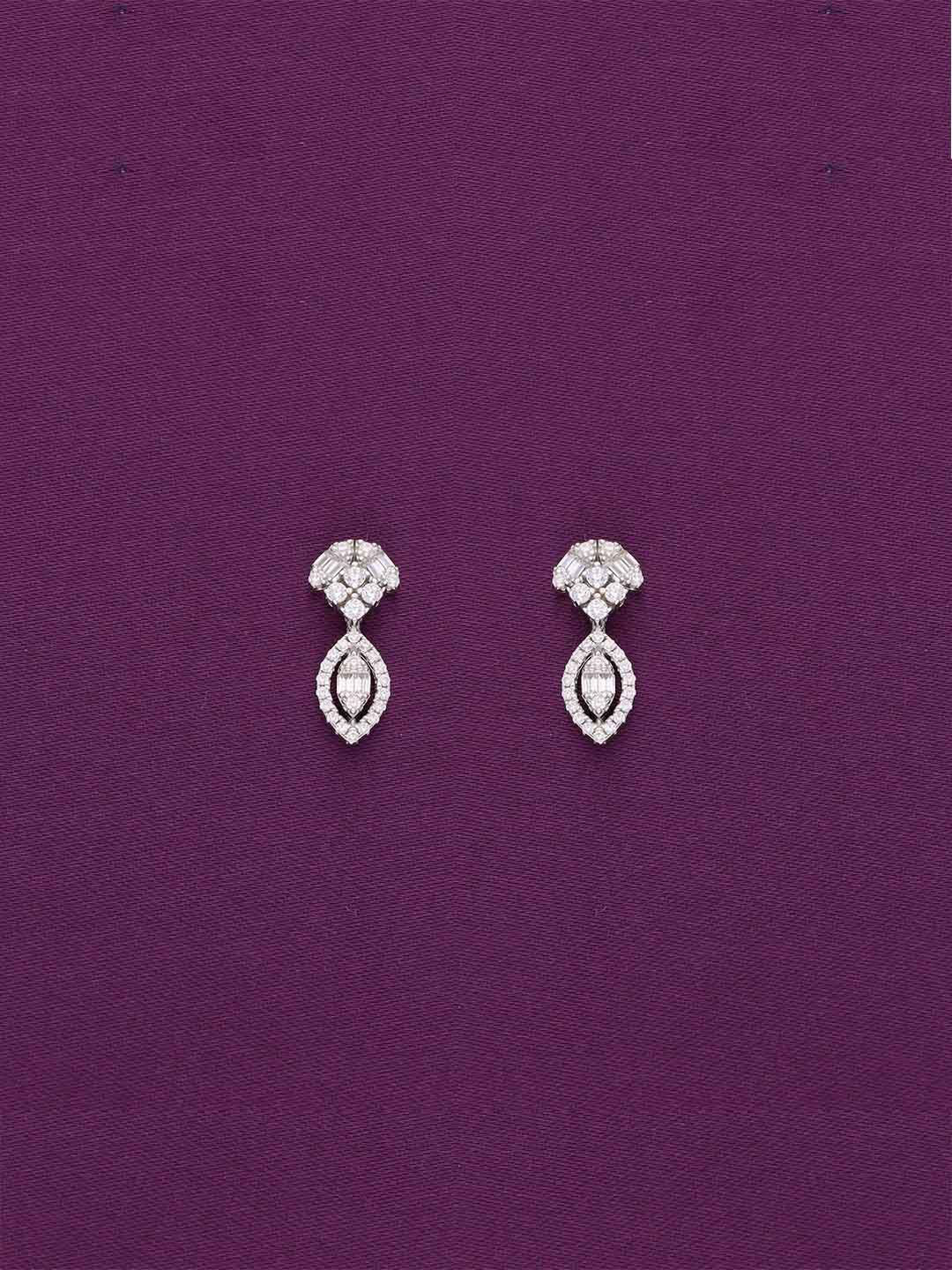 

KAI JEWEL Rhodium-Plated Sterling Silver Cubic Zirconia Studs Earrings