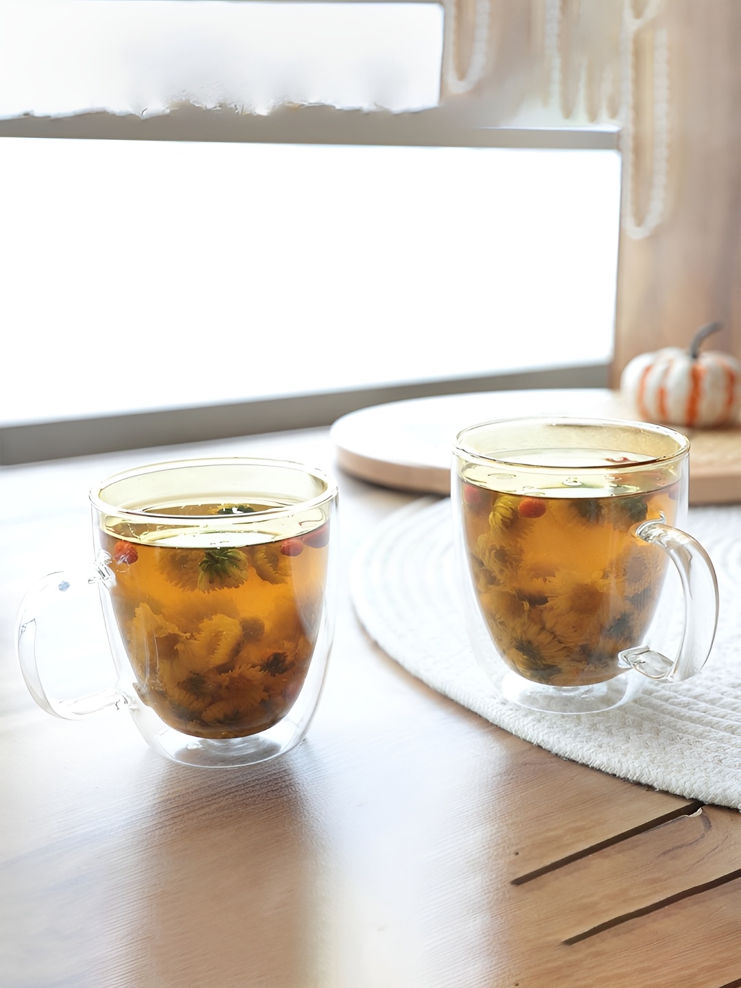 

Kuber Industries Yellow 2 Pieces Glass Mugs 400 ml