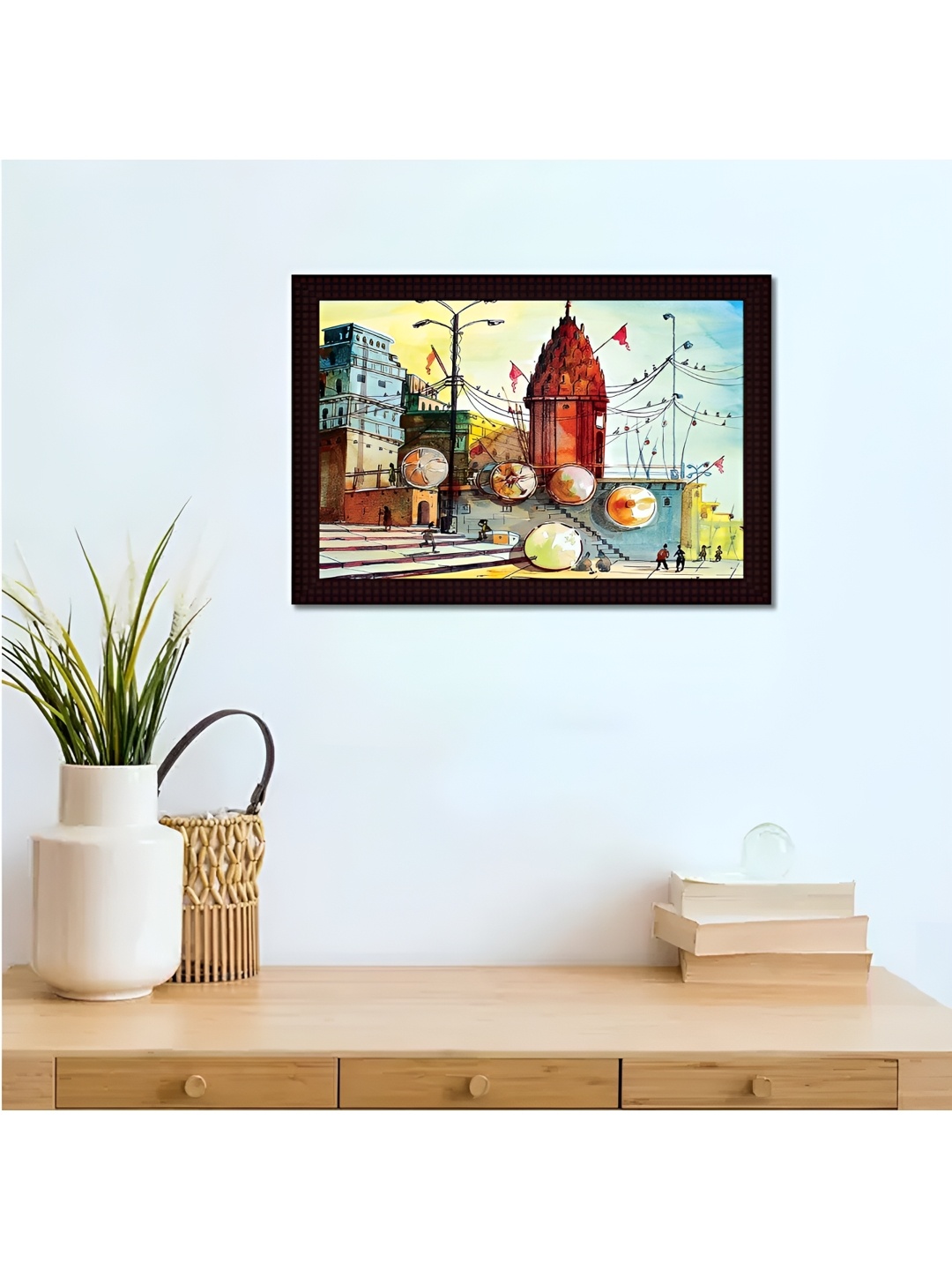 

Tamatina Yellow & Red Wooden Framed Painting Wall Art