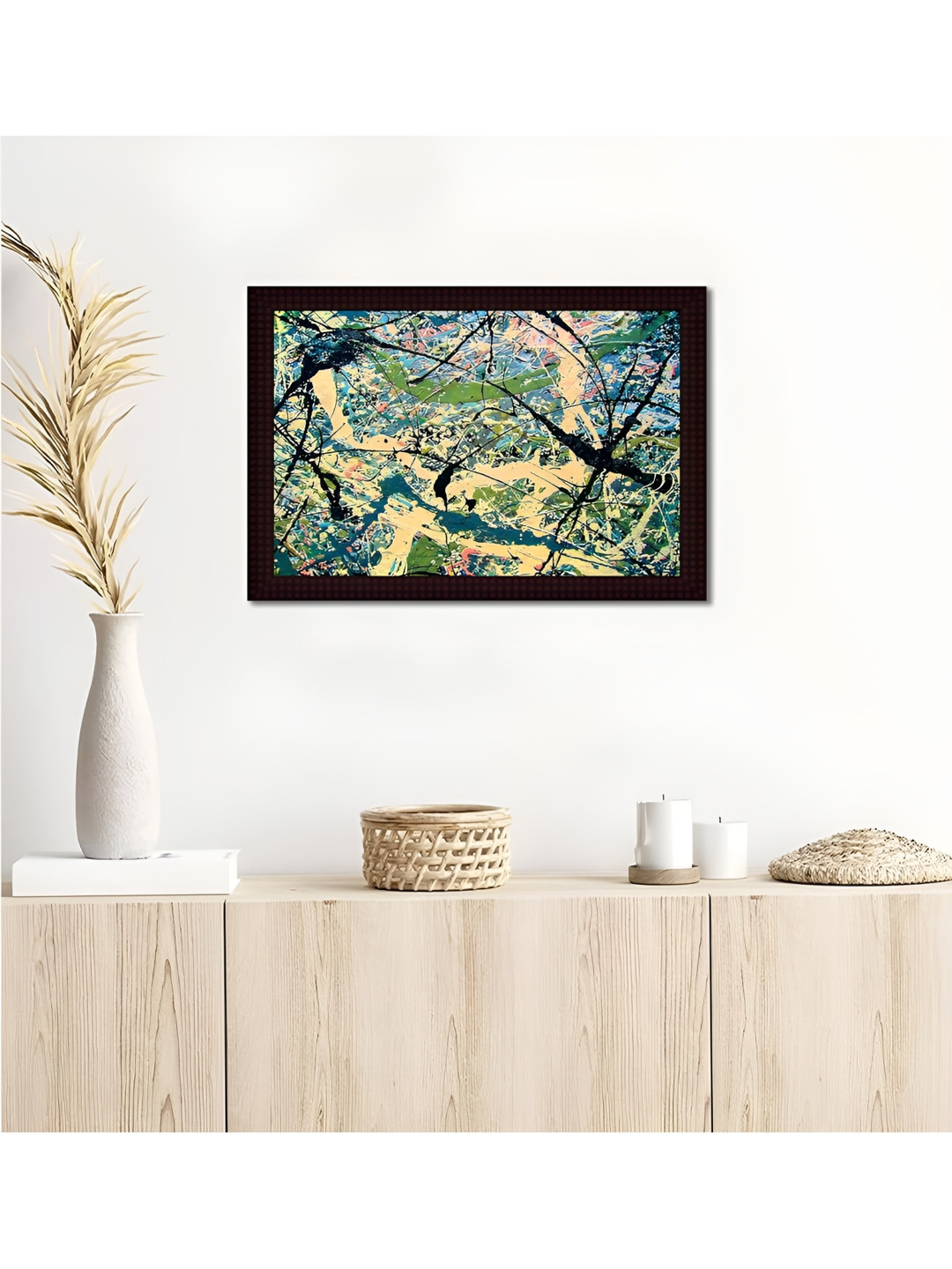 

Tamatina Beige & Blue Canvas Number 28 Painting Wall Art
