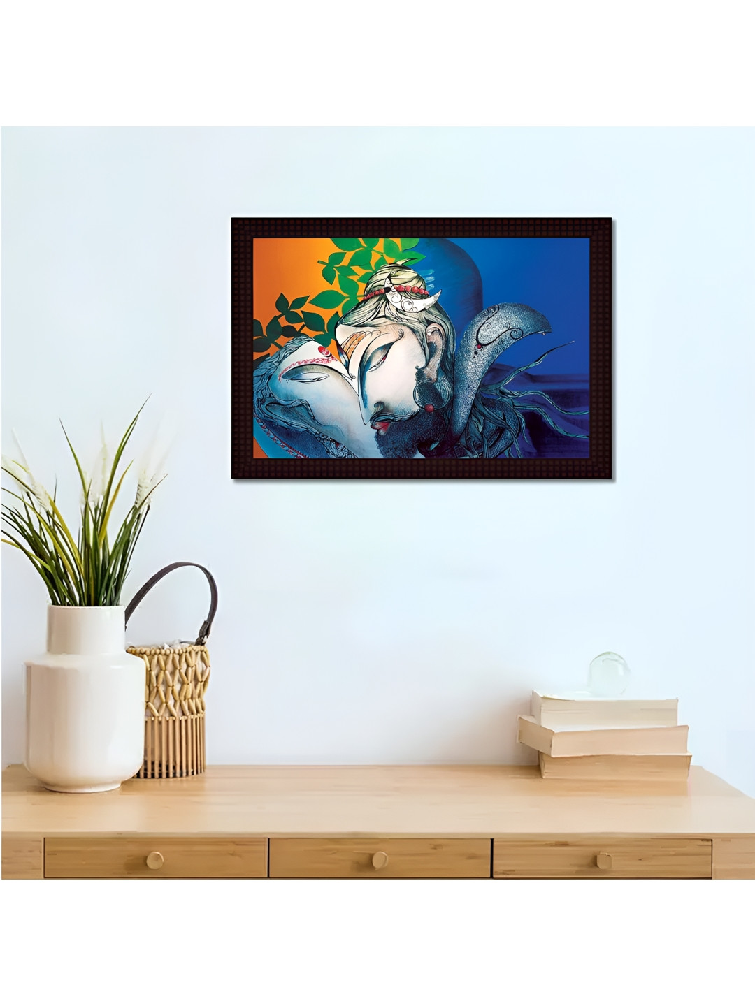 

Tamatina Blue & White Wooden Framed Canvas Wall Art