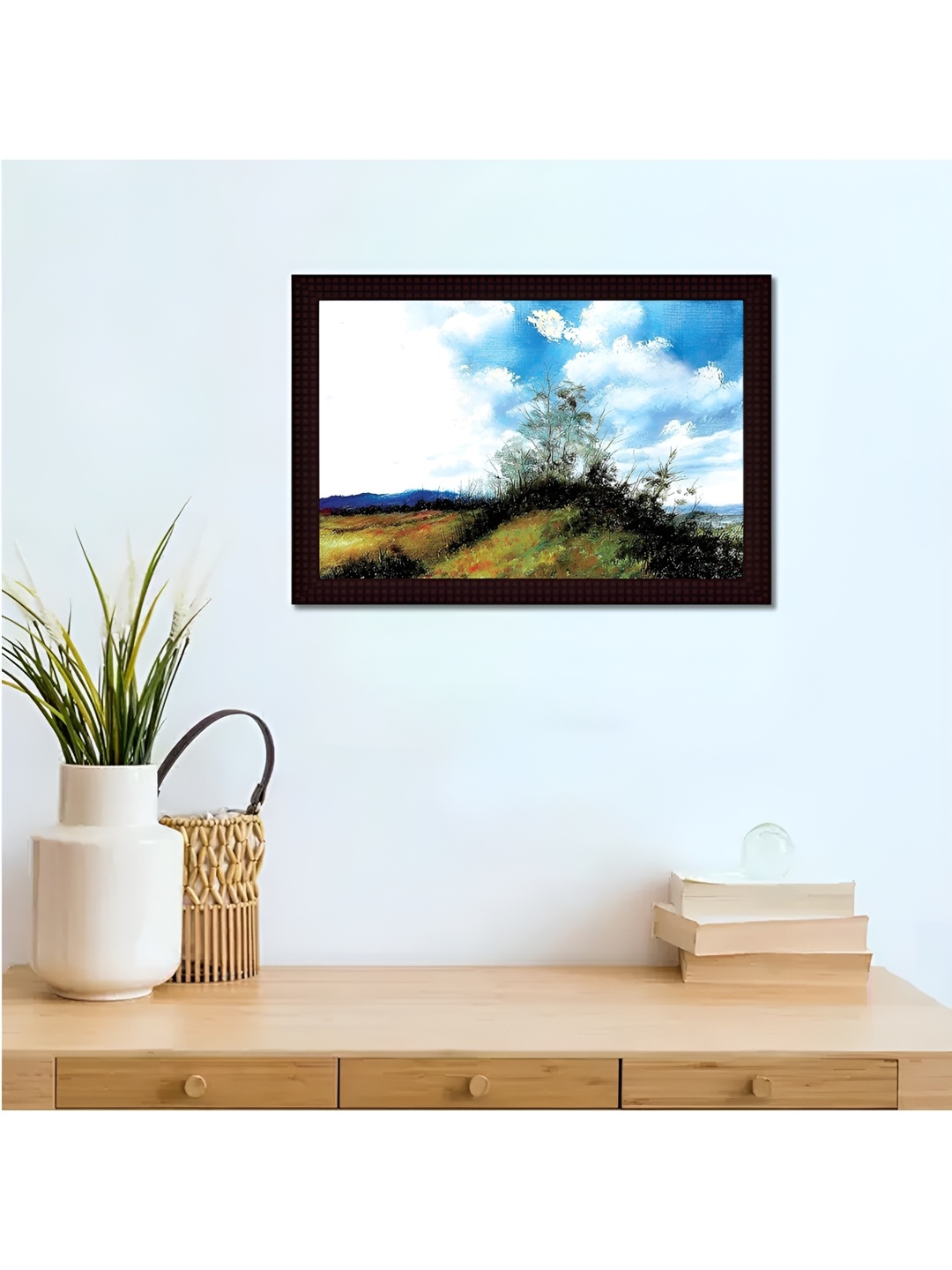 

Tamatina Blue Textured Framed Canvas Painting Wall Art