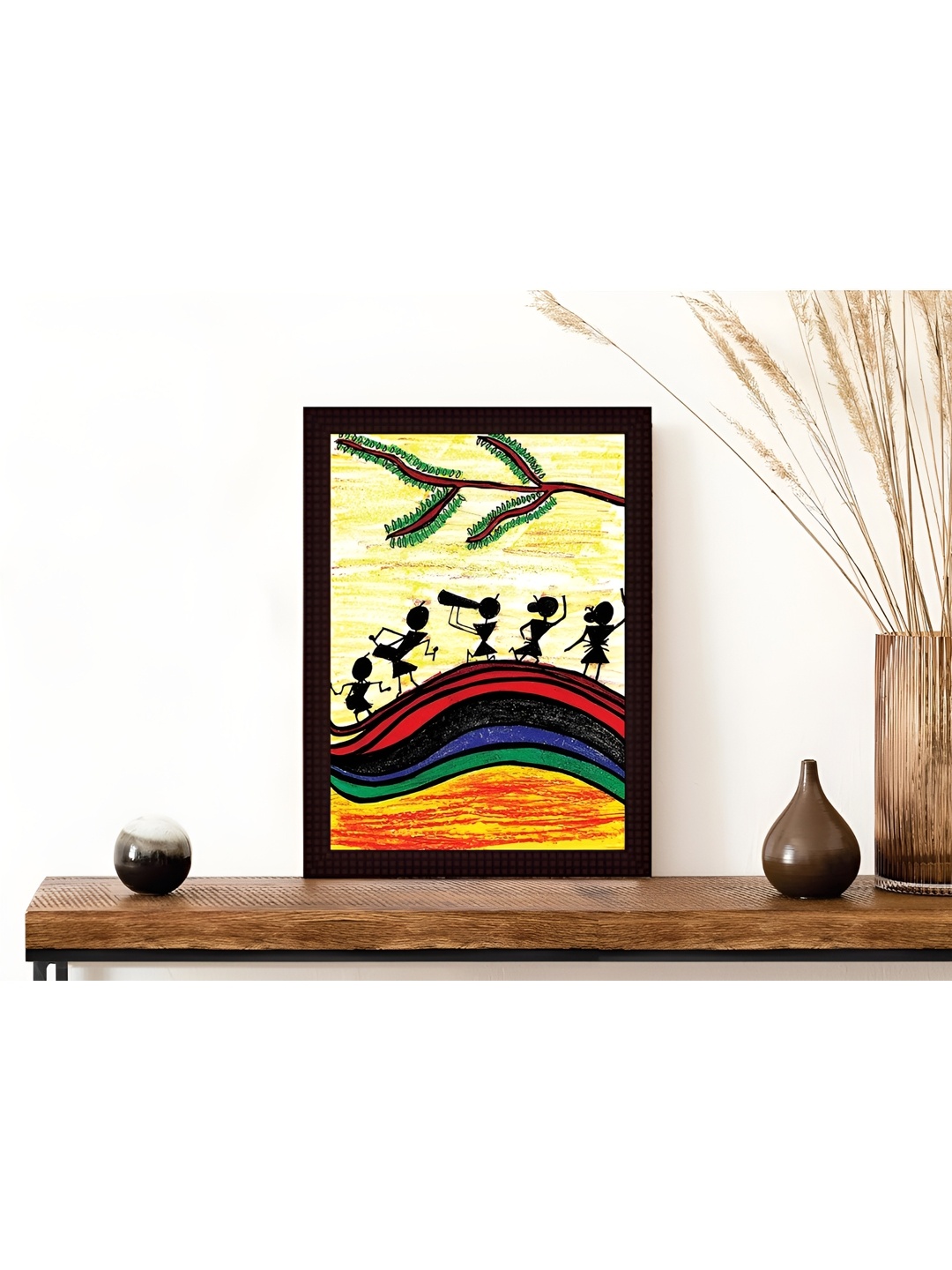 

Tamatina Black & Red Canvas Framed Wall Painting