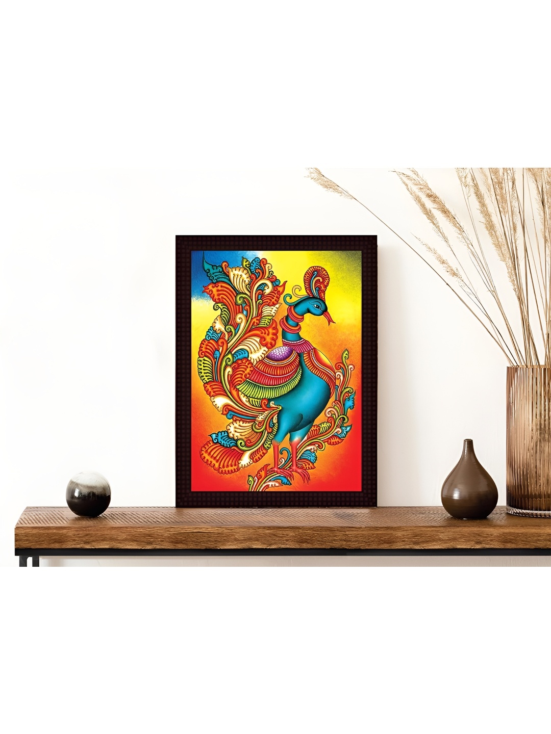

Tamatina Yellow & Blue Peacock Cotton Canvas Wall Art