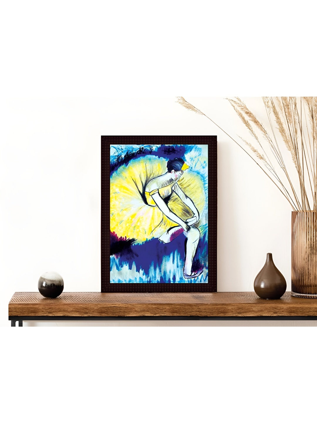 

Tamatina Blue & Yellow A Dancing Girl Cotton Canvas Wall Art