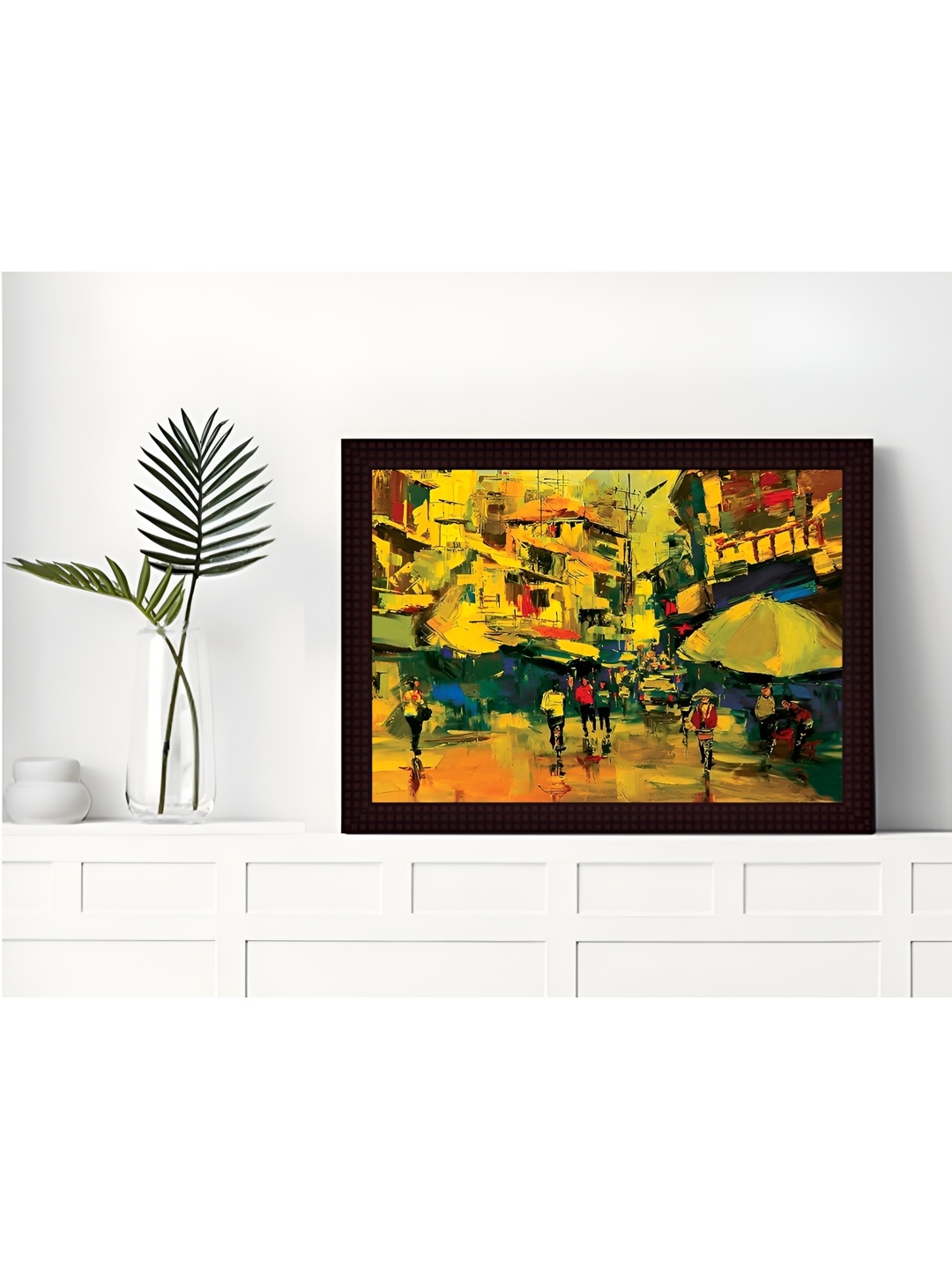 

Tamatina Black & Yellow Printed Wooden Framed Wall Art