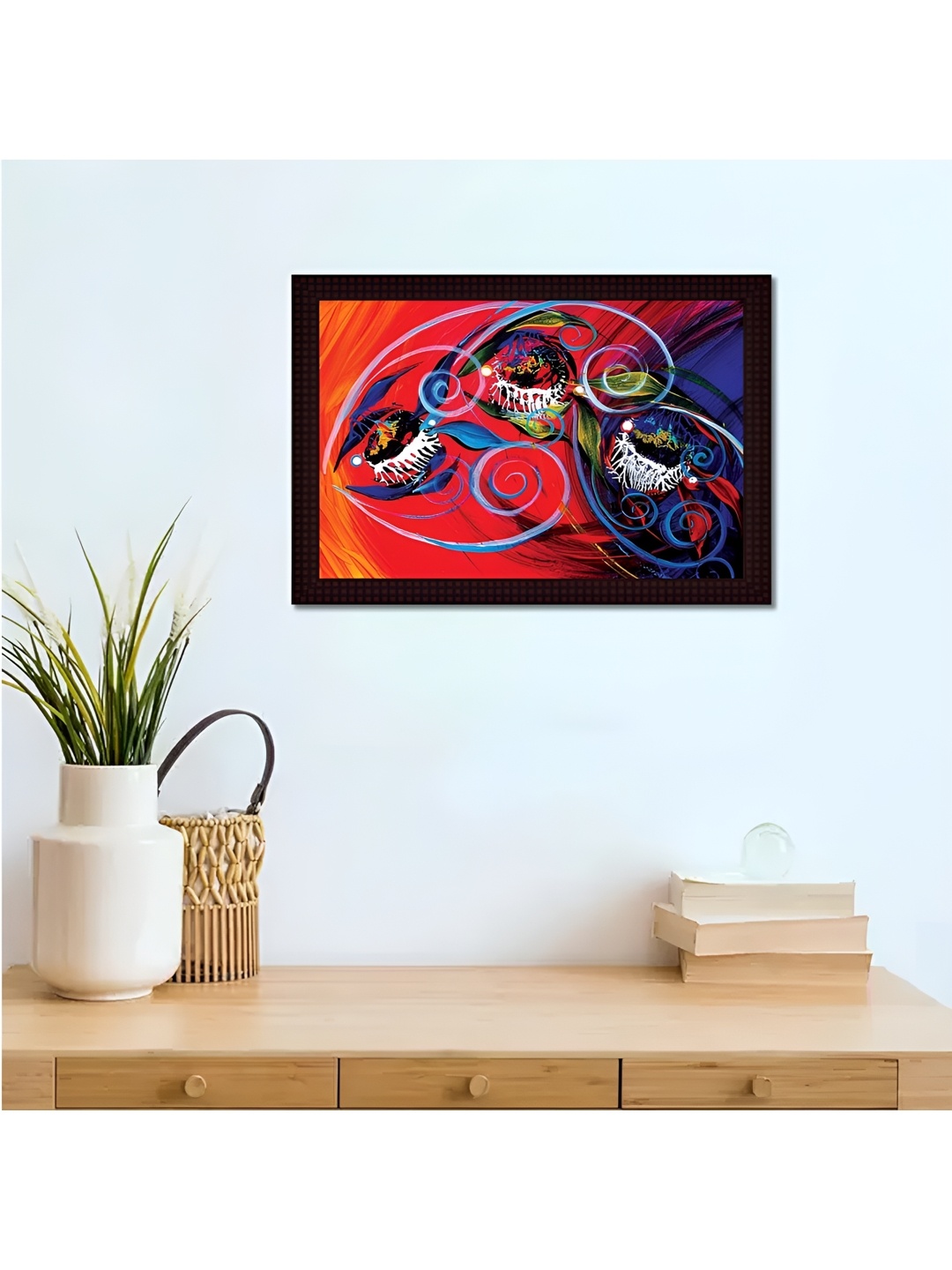 

Tamatina Black & Red Printed Wooden Framed Canvas Wall Art